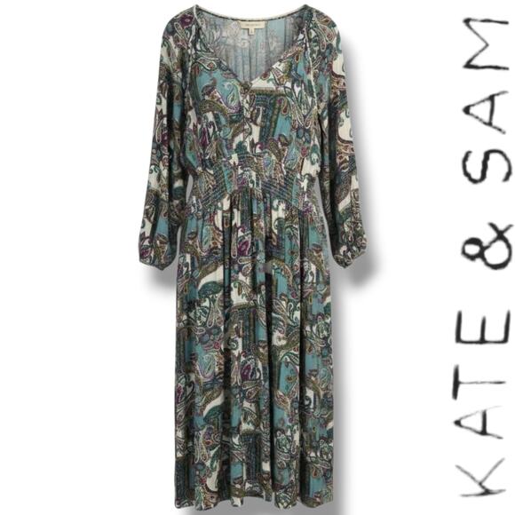 Kate & Sam Women’s Paisley Boho Midi Dress – Size XXL, gently used - Picture 8 of 8